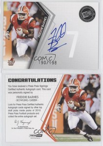 2010 Press Pass Signings Silver /198 Freddie Barnes #PPS-FB Rookie Auto RC
