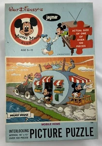 Vintage Mickey Mouse Club Jaymar Puzzle Mobilheim 100+ Teile Brandneu Versiegelt - Bild 1 von 2