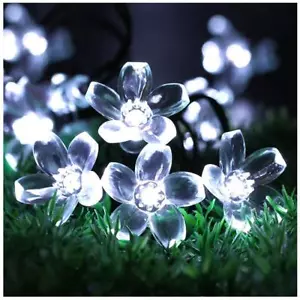 Outdoor Solar String Lights 50led Flower Shaped Solar Fairy Lights For Christmas - Picture 1 of 6