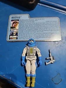 1987 MAVERICK 100% Jet Fighter Pilot w/File Card G.I. Joe 3.75" Figure - Picture 1 of 2