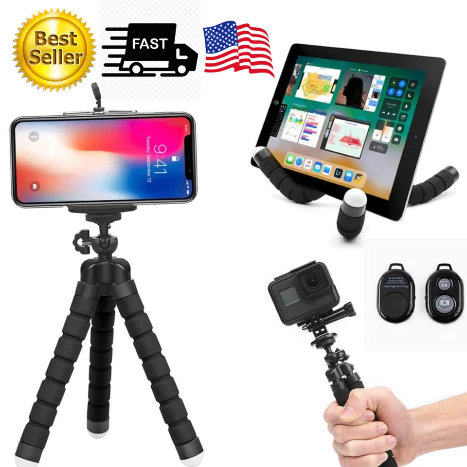 Iphone Tripod  Selfie  Bluetooth Remote  Smartphone Gopro Streaming Tik Tok - Image 1 of 4