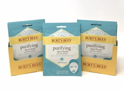 12 Mascarillas Faciales Purificadoras Burt's Bees con Extracto de Kiwi Limpieza e Hidratación Foto 1 de 2