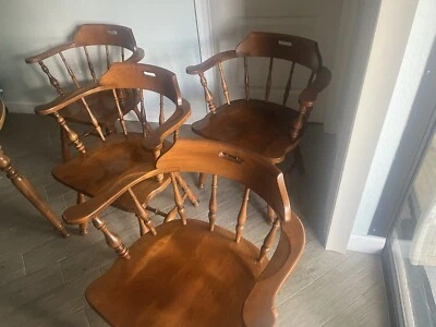 传家宝肉豆蔻枫木餐桌扶手椅品牌:Ethan Allen 4把椅子1张桌子  — 第 1/4 张图片