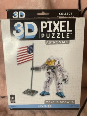 Rompecabezas de píxeles 3D desconcertado astronauta nivel 3 edades 12+ NUEVO Foto 1 de 3