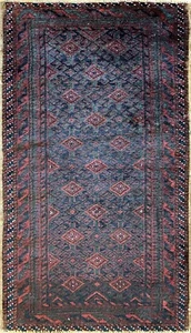 Antique  Fine Belouch Turkoman  Rug #17552 1'7" x 2'10" - Picture 1 of 7