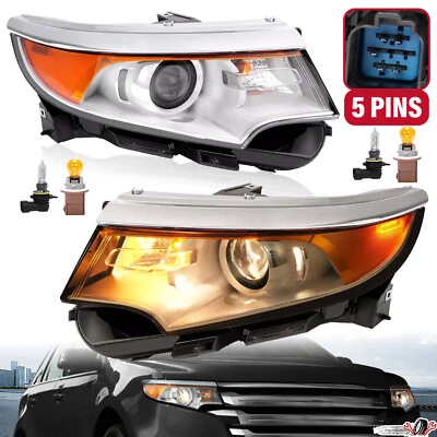 For 2011-2014 Ford Edge Halogen Projector Headlights Headlamps Pair Left+Right - Image 1 of 4