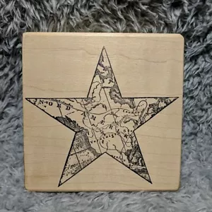 Star with Map Rubber Stamp by Magenta - Picture 1 of 5