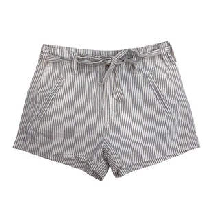 Pantalones Cortos American Eagle Rayas Cintura Alta Corbata Bolsillos Frontales Informales Talla 2 con Cinturón - Imagen 1 de 11