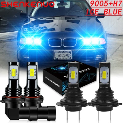 Kit de conversão combo 8000K para BMW 528i 1997-2000 9005 H7 farol LED 4X lâmpadas - Imagem 1 de 4