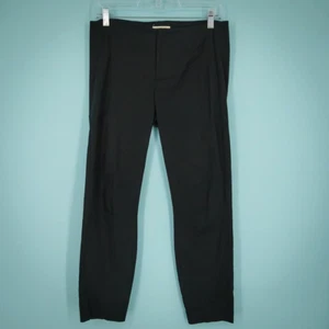 Helmut Lang Size 2 Black Skinny Button Zip Ankle Length Cotton Blend Pants - Picture 1 of 6