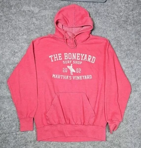 The Boneyard Surf Shop Martha's Vineyard Sweatshirt Hoodie Adult L Pink Pockets - Picture 1 of 5