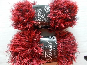 King Cole Tinsel Chunky sparkly eyelash yarn, Matador, lot of 2 (79.5 yds ea) - Picture 1 of 2