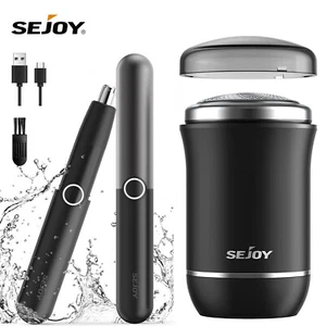 Electric Men's Shaver Ear and Nose Hair Trimmer Clipper Pocket Size Mini Razor - Picture 1 of 12