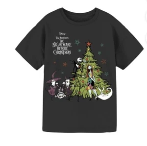 The Nightmare Before Christmas Disney’s Unisex Black Graphic T-Shirt Size 7-8 - Picture 1 of 4