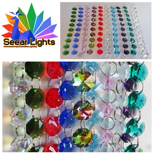 Juego de 10 cuentas de guirnalda de 2 m de cristales de araña de colores decoraciones de árbol de Navidad - Imagen 1 de 12