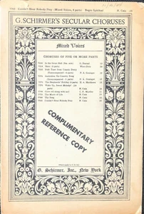 COULDN'T HEAR NOBODY PRAY -MIXED VOICES -NEGRO SPIRITUAL PIANO VOCAL SHEET MUSIC - Picture 1 of 3
