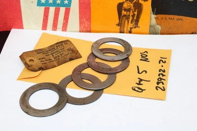 Cantidad 5 arandelas de empuje de volante de inercia de motor Harley-Davidson JD FD VL 23972-21 NUEVAS Foto 1 de 4