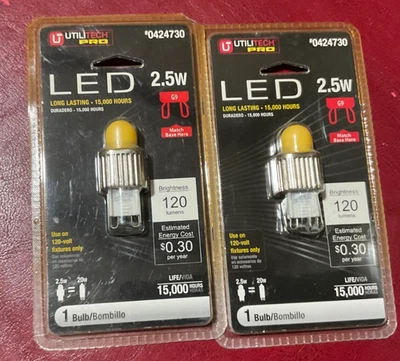 2PACK Utilitech Pro Long Lasting LED Bulbs 2.5W - 120 Lumens - 15000Hours - Image 1 of 2
