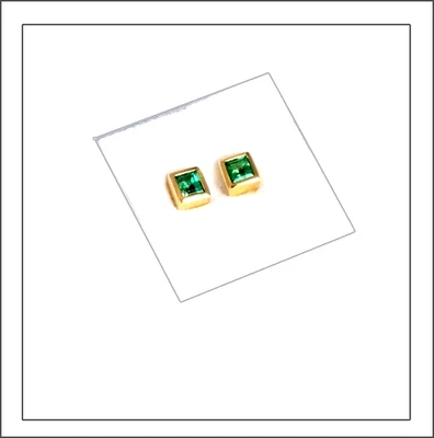 Smaragd- Ohrring Stecker - Gelbgold- Kleiner, aber große Wirkung von Greenfire - Bild 1 von 4