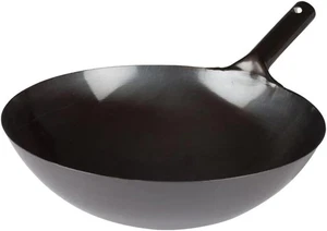 Wok cinese con manico integrale, 16 pollici, nero, medio - Foto 1 di 12