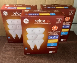 3xGE Relax 65-Watt EQ 10.5w Soft White Dimmable LED BR30 Medium Base Bulbs 6Pack - Picture 1 of 5