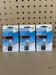 Philips 20W 12V MR11 GU4 Base Indoor Flood Landscape Light Bulbs 3 Packs - Picture 1 of 2