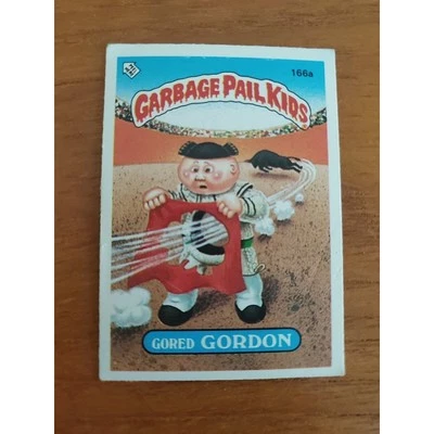 Topps UK Garbage Pail Kids 1986 Series 3 Sticker Gored Gordon 166a - Image 1 of 3