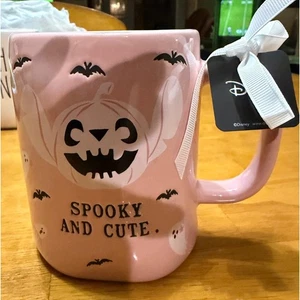 Disney Rae Dunn Spooky And Cute Halloween Stitch Pumpkin Ghost Coffee Mug - Picture 1 of 6
