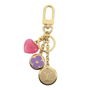 Louis Vuitton Metal Porte Cles LV Enamored Bag Charm Gold M00819 Auth Used F/S - Picture 1 of 9