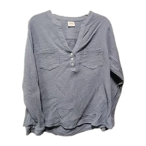 Mote Shirt Blau Langarm Damen Gaze 100% Baumwolle XL - Bild 1 von 4