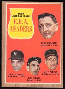 1962 Topps #55 1961 American League E.R.A. Leaders (Milt Pappas) (JB4) - Picture 1 of 2