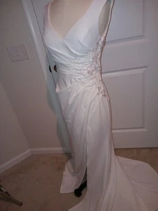 Hübsches Mädchen Maxikleid schlicht elegant Brautkleid Gr. M - Bild 1 von 12