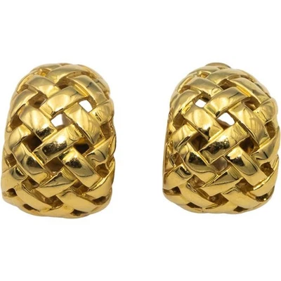Серьги-кольца из желтого золота 18 карат с плетеной корзиной TIFFANY & CO. - Изображение 1 из 4