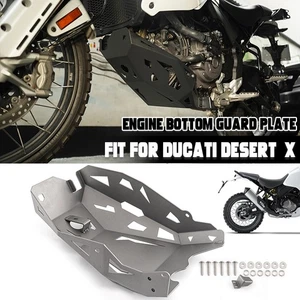 Fits Ducati DesertX 2022-2023 Desert X Aluminum Engine Guard Skid Plate Silver - Picture 1 of 9