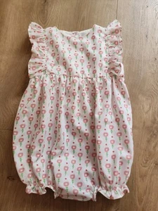 Eliza James Niños Boutique Floral Burbuja Mameluco Conjunto 3t Blanco Rosa Flores Niña - Imagen 1 de 3
