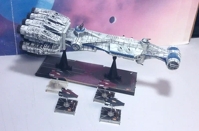 Star Wars X-Wing Miniatures Game Custom Painted 3D CR90 Corvette & A-Wings Set - Image 1 of 4