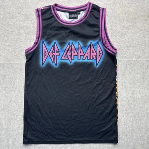 Canotta maglia smanicata Def Leppard piccola nera rosa maglia grafica lampo - Foto 1 di 18