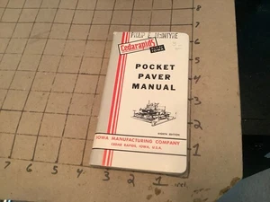 POCKET PAVER MANUAL - CEDARAPIDS - IOWA manuf. 1966 - 120pgs - Picture 1 of 7