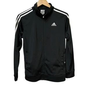 Adidas boys original zip up track jacket size Large black and white regular fit - Picture 1 of 4