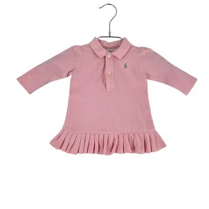 RALPH LAUREN Polo Collar Pink Girls T-Shirt Size 9 Months - Picture 1 of 8