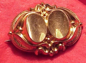 Antique 1 1/4 in Victorian Gold SHELL UNUSUAL Watch Pin Brooch Fob 3.8 GRAMS - Picture 1 of 5
