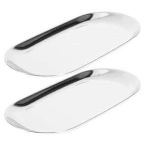 2 Pcs Tip Tray Silver for Bathroom Decorative Coffee Table Rectangle Trays - Foto 1 di 12