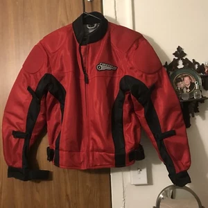 Women Red Motorcycle Jacket Size M - Picture 1 of 4