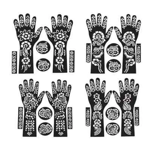 Full Hand Set Mehndi Stencil Design Henna Tattoo stencil for Women, Girls - Picture 1 of 3