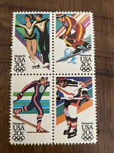 US stamps,1984 Winter Olympic Games, Sarajevo, Yugoslavia, MNH 4 attached stamps - Picture 1 of 2
