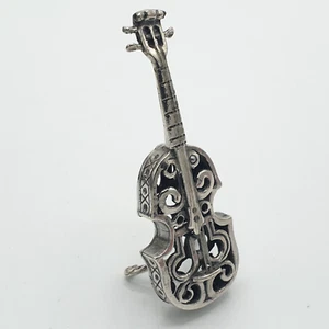 Antikes Miniaturinstrument Geige aus massivem 800er Silber filigran 9,83g - Bild 1 von 11