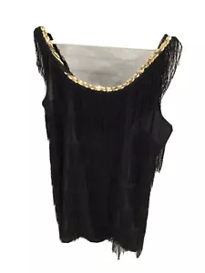 Forum Novelties Womens Black Sleeveless Deco Fringe Flapper Dress Size M/L - Picture 1 of 2