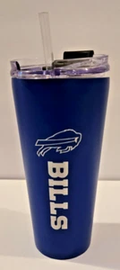 BUFFALO BILLS 30 OZ GREAT AMERICAN STAINLESS STEEL TRAVEL TUMBLER MUG BLUE NEW - Picture 1 of 8