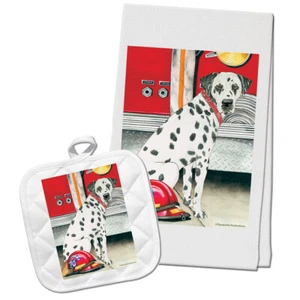 Dalmatian Kitchen Dish Towel and Pot Holder Gift Set - Picture 1 of 1