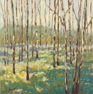 Trees in Blue Green by Libby Smart Art Print or Canvas Landscape Choose Size - Picture 1 of 1